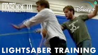 Hayden Christensen and Ewan McGregor Lightsaber Training