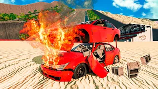 TEST test with CARS MODS and EXTREME ACCIDENTS 🚗| Beaming drive in Spanish