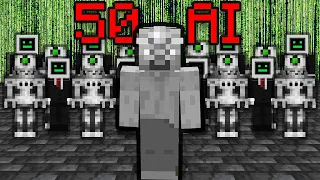 1 Human vs 50 AI Robots in Minecraft