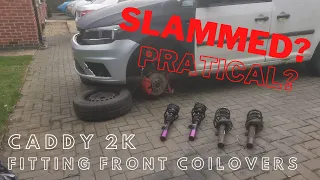 (Abandoned VW Caddy Part 6) Lowering With Front Coilover Suspension