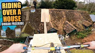 RIDING OUR ENDURO BIKES OVER A HOUSE AND URBAN MTB FREERIDE LINES!