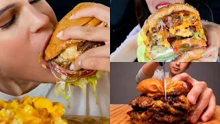 ASMR *BEST BIG JUICY BURGERS* SATISFYING | MUKBANG COMPILATION