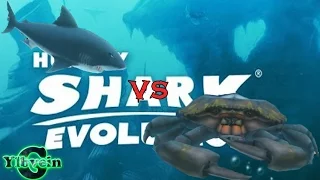 Hungry Shark Evolution: Белая Акула vs Гигантский Краб (Тактика, Прохождение)