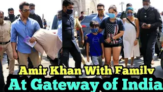 Amir Khan, Kiran Rao, Ira Khan and Azad at Gateway of India | Amir Khan With Family