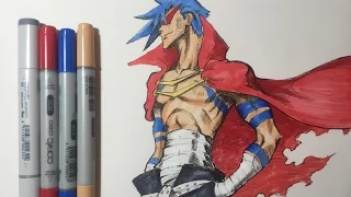 Kamina from Gurren Lagann Copic speed draw