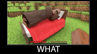 Minecraft wait what meme part 293 realistic minecraft Bed