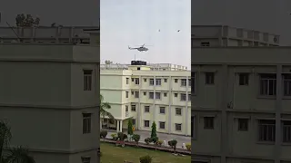 Helicopter landing test in regards of Rajnath Singh in convocation ceremony... #nmch #rajnathsingh