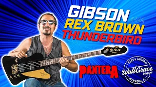 Rocking the brand new Gibson Rex Brown signature Thunderbird Bass - Pantera heavy tones!