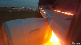 le moteur d'un Boeing 777 United Airlines explose en plein vole