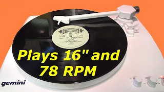 A cheap way to play 16" transcription records - modified Gemini TT-900