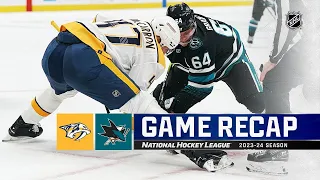 Nashville Predators vs San Jose Sharks | February 24, 2024 | Game Highlights | NHL Regular Season