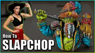 How to Slapchop Paint an Ork 40k Bust | Quick & Easy Grisaille Tutorial