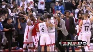 Kyle Lowry's half court buzzer beater to force OT vs Miami! (Game 1)