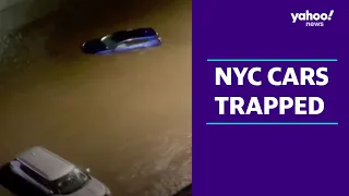 Harrowing footage of New York motorists trapped in cars by flooding | Yahoo Australia