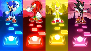 Sonic vs Knuckles vs Super Sonic vs Shadow - Tiles Hop EDM Rush