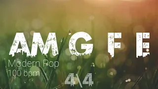 Modern Pop Music Backing Track - 100 bpm - 44 | A minor - G major - F Major - E major