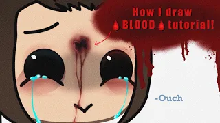 🩸✨ How I draw blood tutorial 🩸✨ || Gacha life || Special for 40+ subs!🎊✨
