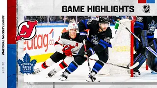 Devils @ Maple Leafs 3/22 l NHL Highlights 2022