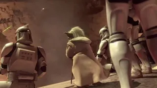 Clone Troopers Save Jedi on Geonosis Blaring Fortunate Son - Circa 22 BBY Colorized