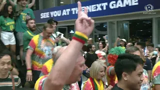 Lithuania fans celebrate their team’s stunning FIBA World Cup win over USA