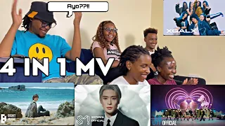 TXT 'Sugar Rush Ride' + XG 'SHOOTING STAR' + NCT 127 'Ay-Yo' + TWICE 'MOONLIGHT SUNRISE' MV REACTION