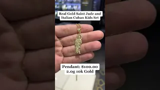 Real Gold Saint Jude & Italian Cuban Kids Set by Ijaz Jewelers