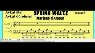 YAVAŞ Chopin Spring Waltz "Mariage d'amour" Piano için Piyano Notası notes Beste: Paul de Senneville