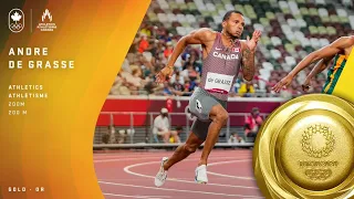 Men's 200M Finals Won by Canada's Andre De Grasse.