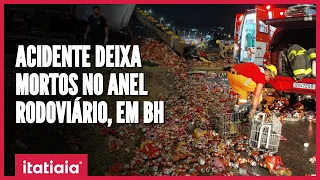 ACIDENTE GRAVE NO ANEL RODOVIÁRIO COM 4 CAMINHÕES E 5 CARROS DEIXA DOIS MORTOS EM BH