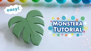 EASY! How To Make a Polymer Clay MONSTERA LEAF | Pin Badge Tutorial