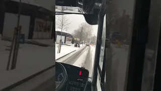 Driving a bus on snow (driver’s view)