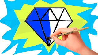 How to Draw Crystal Easily for Kids  Coloring Crystal