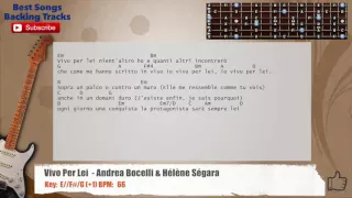 🎸 Vivo Per Lei  - Andrea Bocelli & Hélène Ségara FRENCH Guitar Backing Track with chords and lyrics