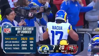 Puka Nacua BREAKS Rookie Receiving Records on Back-to-Back PLAYS 😱 Rams vs 49ers 2023 Highlights