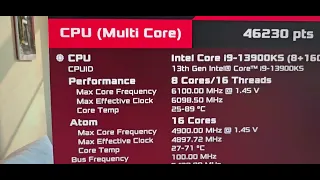 Cinebench R23 (13900KS all cores P 6.1 / E 4.9 / R 5.4)