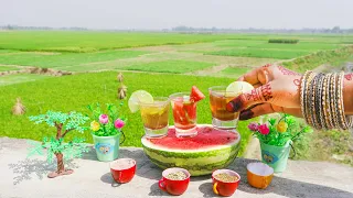 Summer Special Juice Recipes || Watermelon+Lemon Tea+Masala Lemon Juice || MiniFood Traveler
