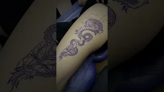 Татуировка Дракон на ноге | Dragon tattoo on leg | KOLESNIKTATTOOART