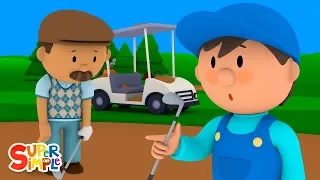 Garry's Golf Cart Is Covered In Sand | Carl's Car Wash | Cartoons For Kids