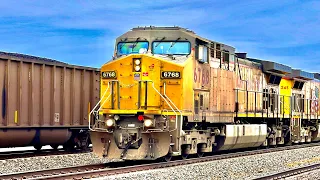 65MPH Race of a Lifetime on the Union Pacific Overland Route & More! 11 Train Action