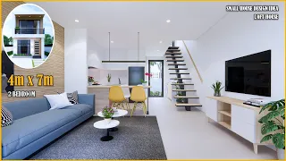 Small House Design | Loft House | 4m x 7m with 2Bedroom