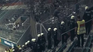 Slovan Bratislava Hooligans Fighting With Austrian Police