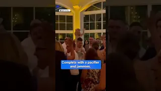 Baby crashes wedding reception and everyone stops to copy his dance moves 🤣❤️