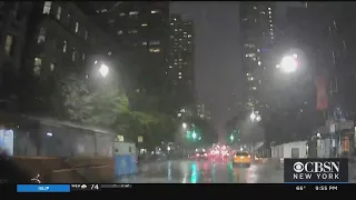 Heavy Rain Floods Roads In New York City