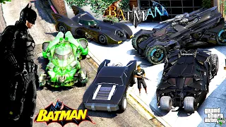 GTA 5 - Stealing The Batman's Batmobiles with Franklin! | (GTA V Real Life Cars #97)