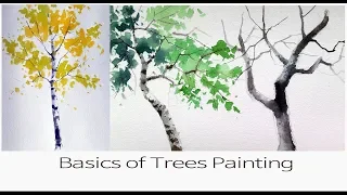 choeSSi art/ Basics of trees painting/how to paint trees with watercolor