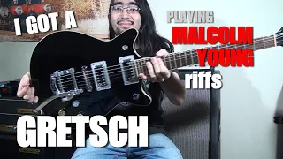 Playing Malcolm Young Riffs on a Gretsch G5655T-CB