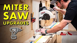 3 BIG Miter Saw Station Upgrades! Stop Block, Dust Collection & Zero Clearance