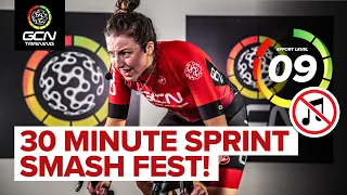 30 Minute Indoor Cycling HIIT Sprint Session | The Smash Fest | Without Music 🔇