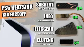 PS5 Heatsink FaceOff - Sabrent PS5 vs Elecgear vs Eluteng vs INEO PS5 Copper Heatpipe Comparison