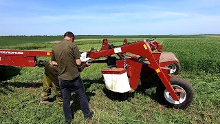 Испытание новой косилки на поле и покраска отвала.